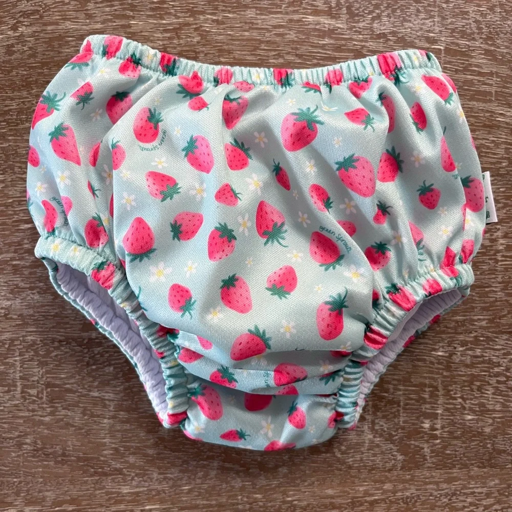 Green Sprouts, Strawberry Print Baby Swim Diaper, Size 24 Months (Never Worn) 🍓